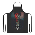 Ville Valo inspired neon noir apron with heartagram and VV logo design