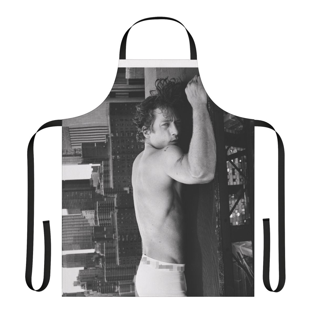 Vintage-style apron with an image of actor Jeremy Allen White