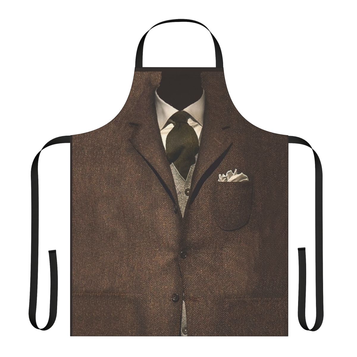 A stylish, vintage-inspired apron for the dapper gentleman, featuring a tweed pattern and classic styling.