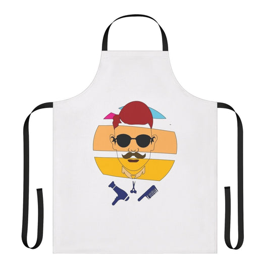 A vintage-style apron with a retro design, perfect for keeping hair back while cooking or styling.