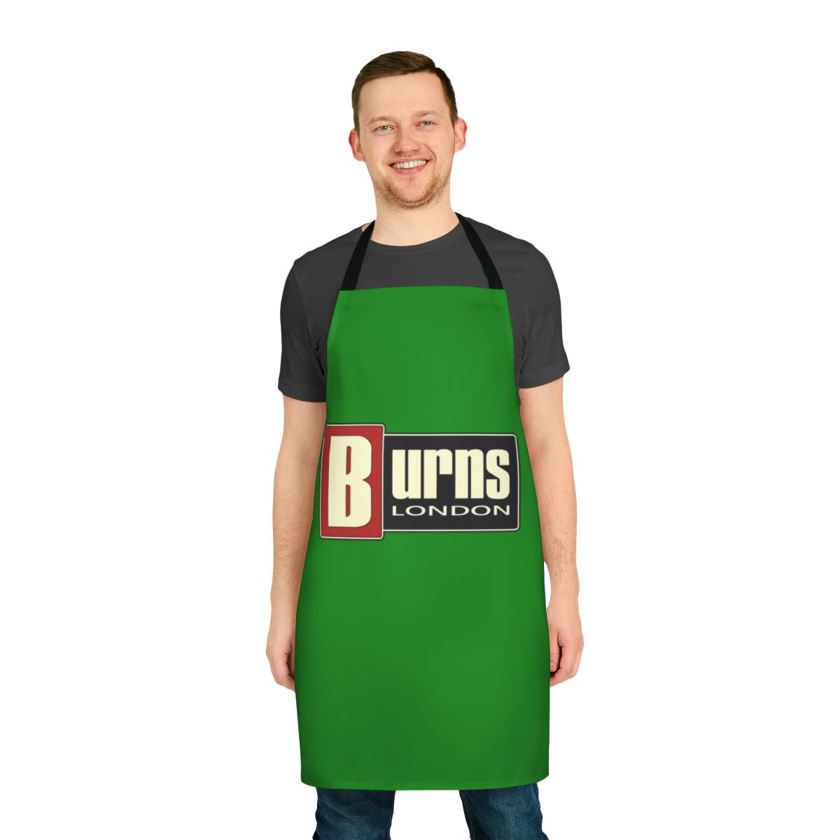 Vintage-style apron featuring a guitar design, perfect for British musicians and music enthusiasts