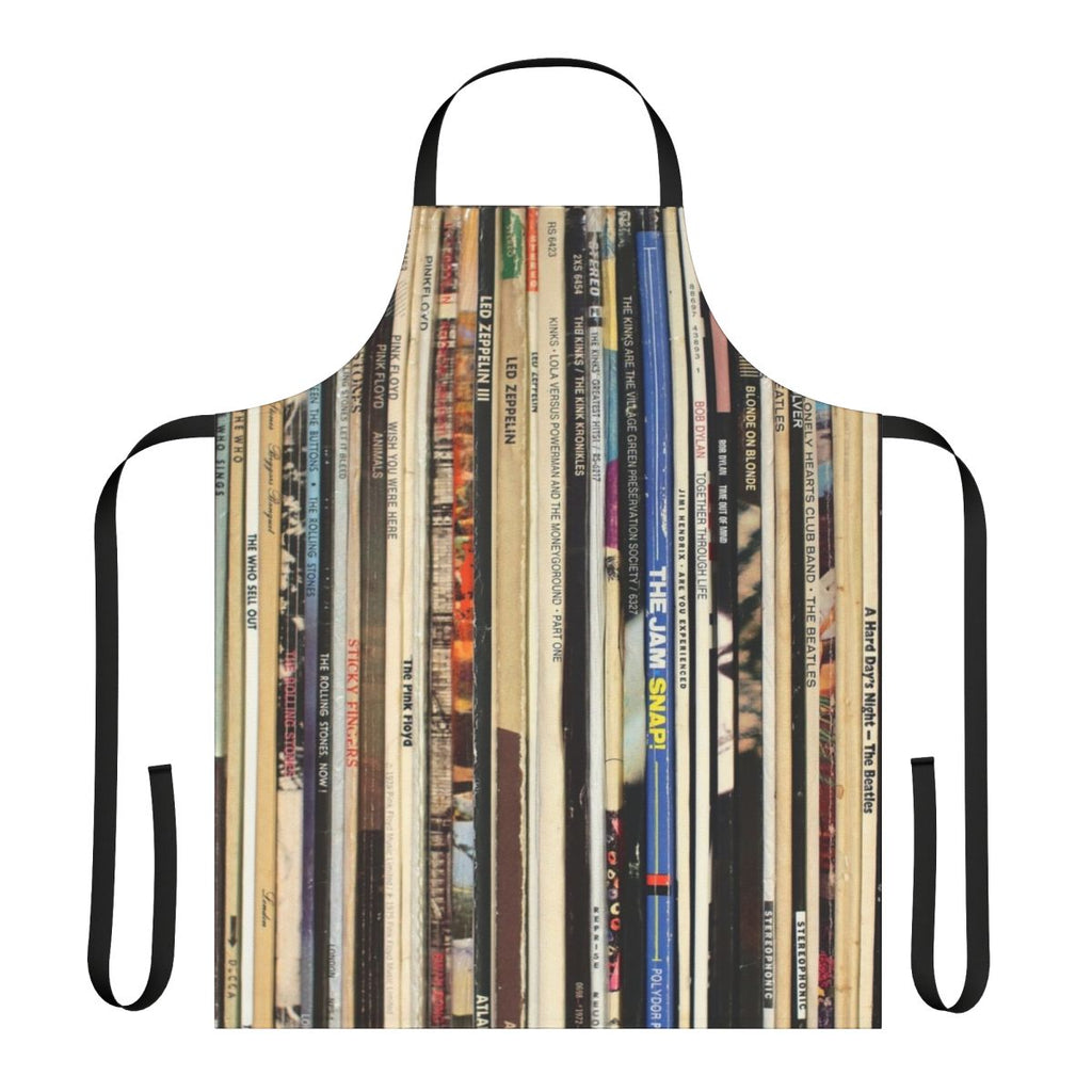 Durable, high-quality apron featuring a classic rock vinyl record design