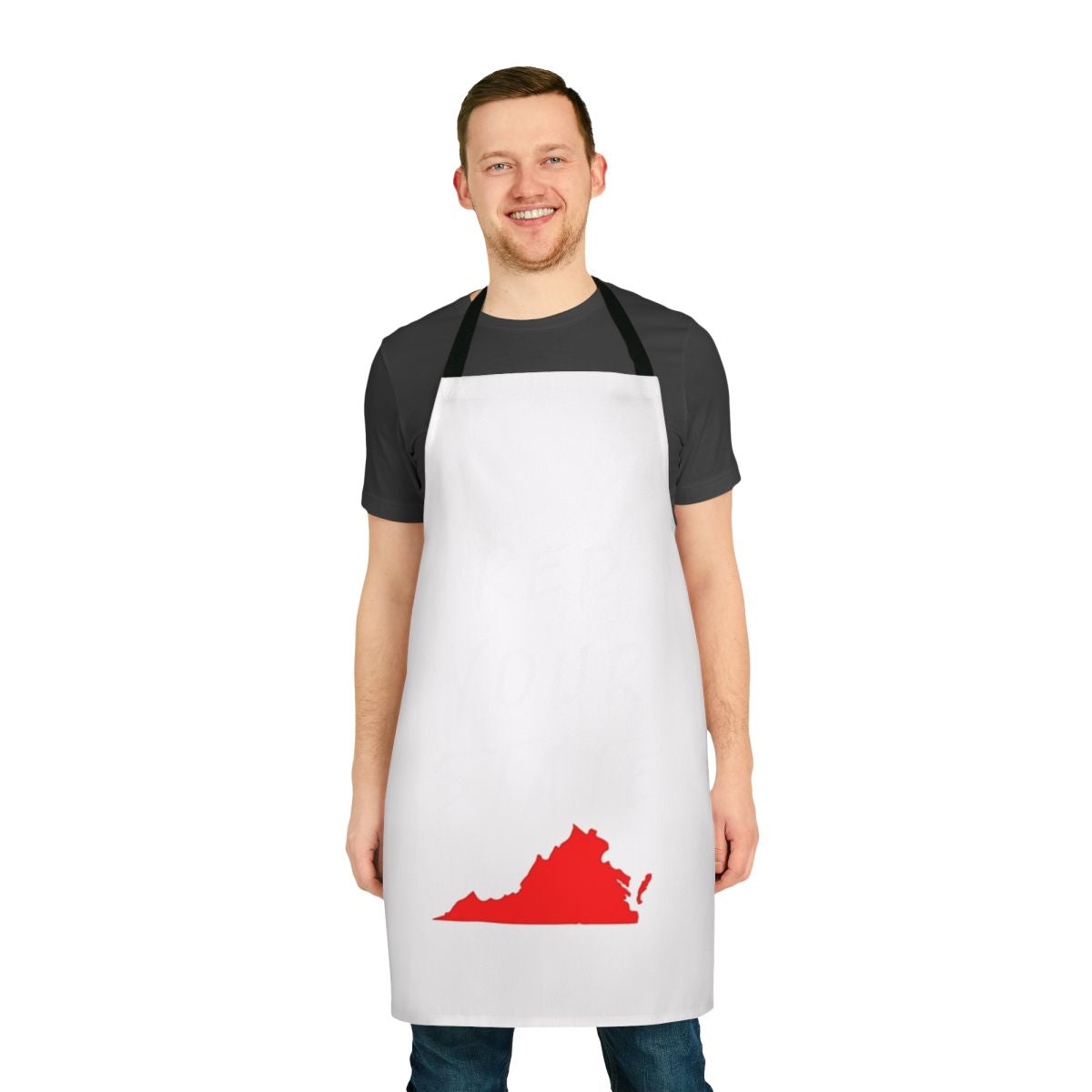 Virginia state pride apron featuring the Virginia flag design