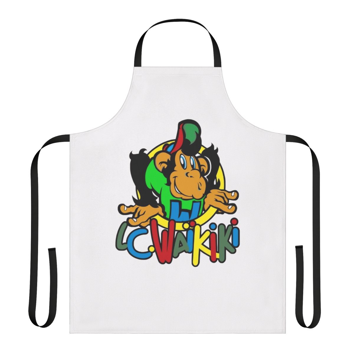 Waikiki-inspired apron with tropical floral design