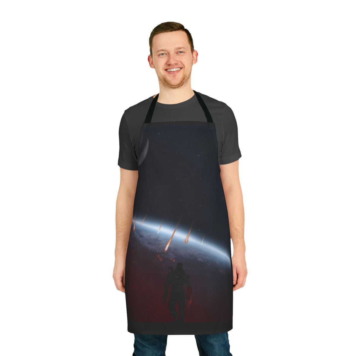 Apron featuring the Warriors Landscapes design, perfect for Mass Effect enthusiasts