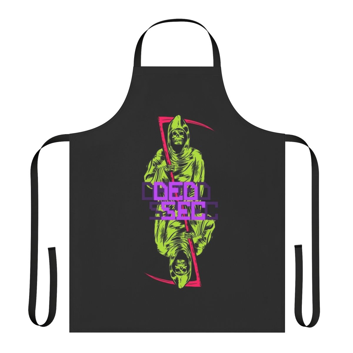 Watchdogs-themed green apron with dedsec and reaper logo