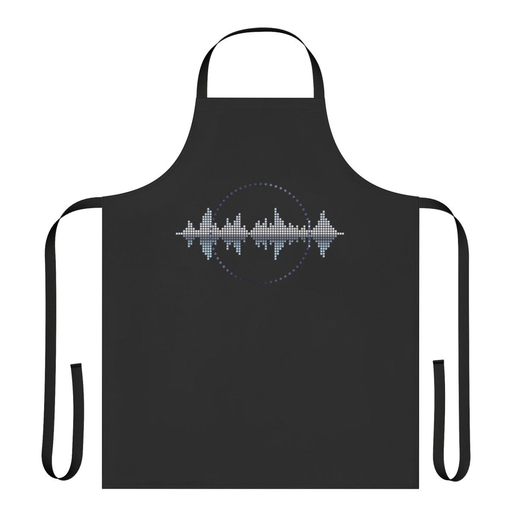 Apron with a visually striking soundwave graphic design, perfect for music lovers and audio engineers.