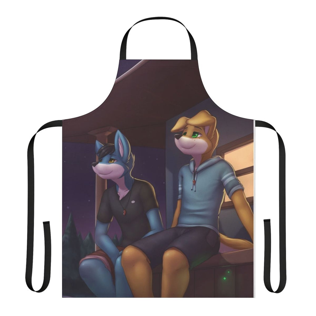 Weekend cover art inspired apron with furry dog design