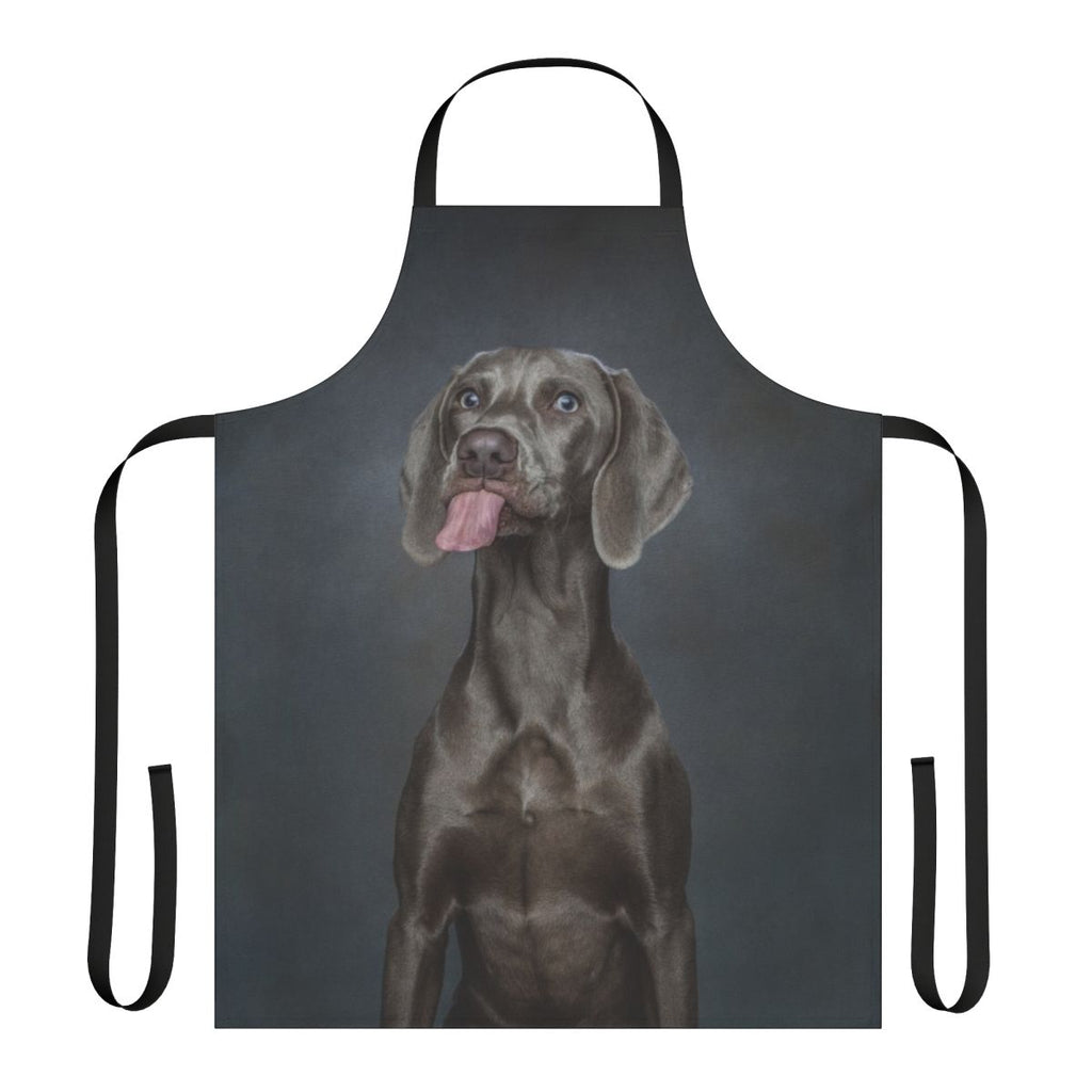 Weimaraner dog silhouette printed on a high-quality cotton apron