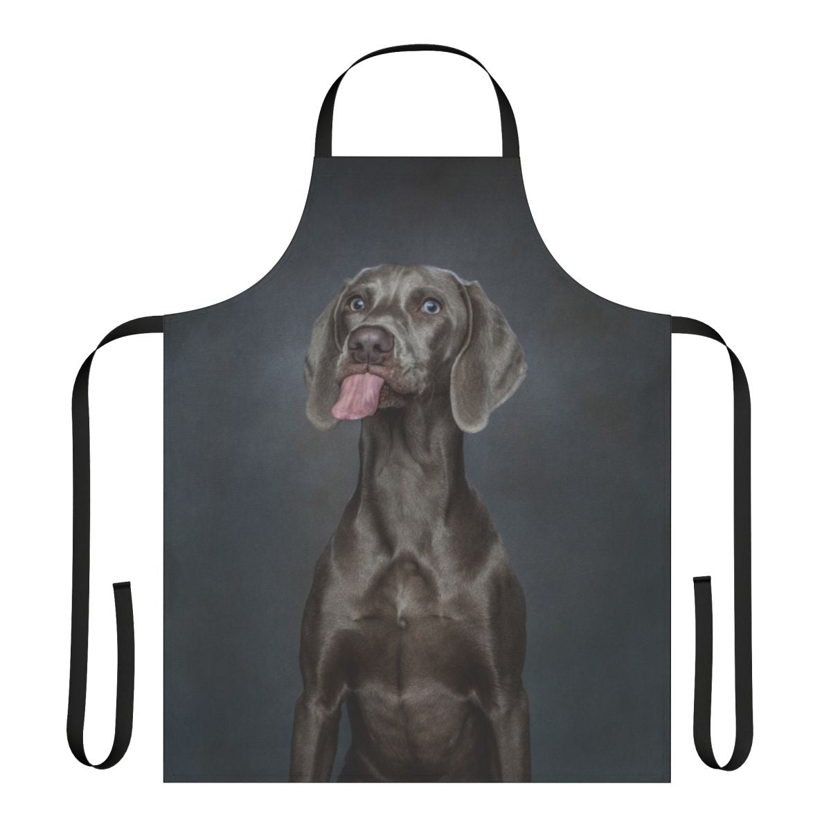 Weimaraner dog silhouette printed on a high-quality cotton apron