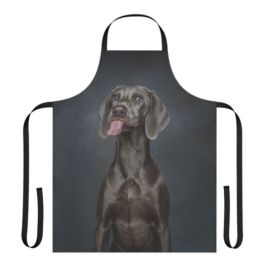 Weimaraner dog silhouette printed on a high-quality cotton apron