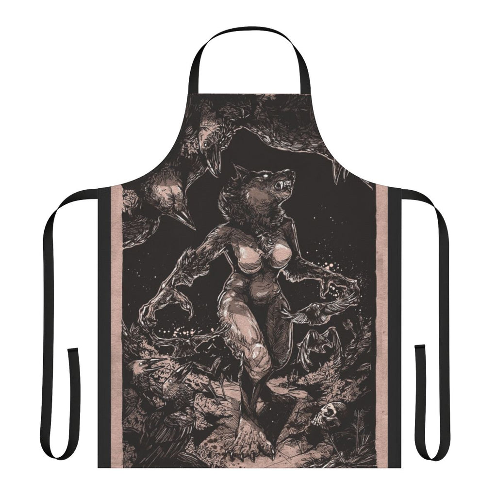A werewolf-themed apron with a bold, eye-catching design for the kitchen.