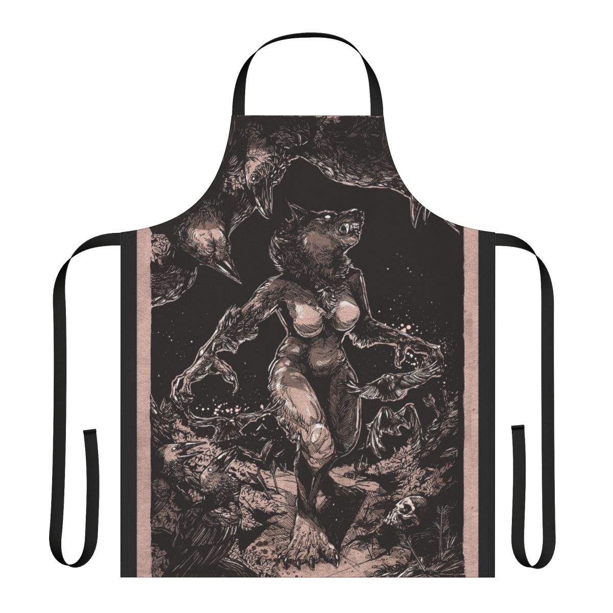 A werewolf-themed apron with a bold, eye-catching design for the kitchen.