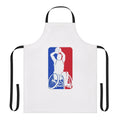 Wheelchair basketball player wearing a custom apron with the sport's logo and design.