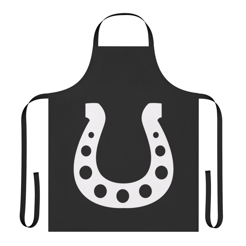 White apron with lucky horseshoe design