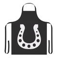White apron with lucky horseshoe design