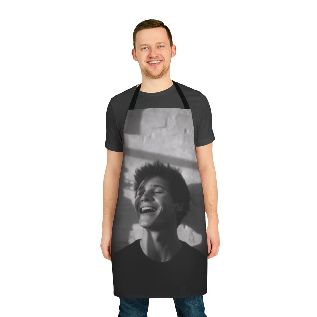 A high-quality apron featuring the name and artistic design of popular German singer-songwriter Wincent Weiss.