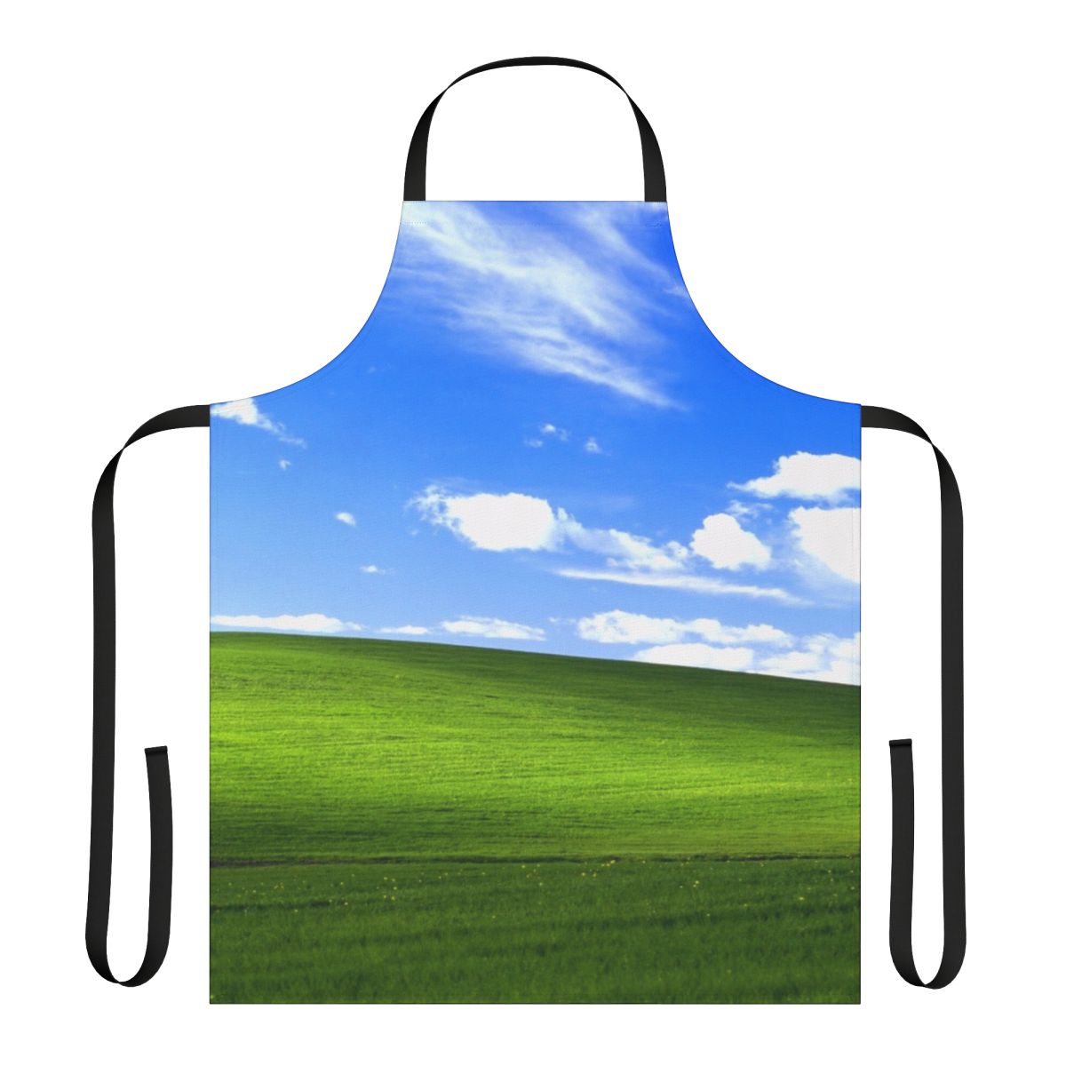 Windows XP-inspired apron with a vibrant wallpaper design