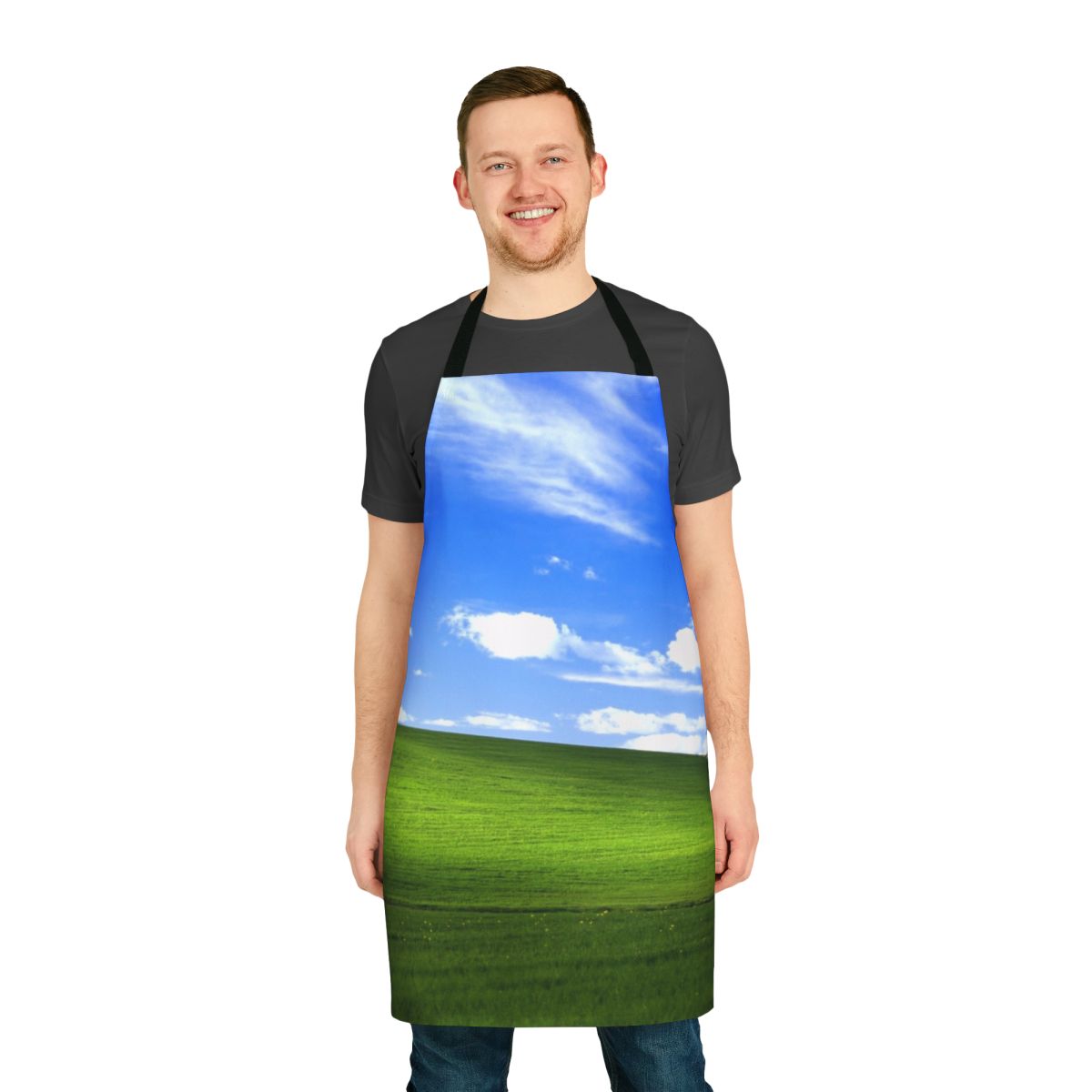 Windows XP-inspired apron with a vibrant wallpaper design