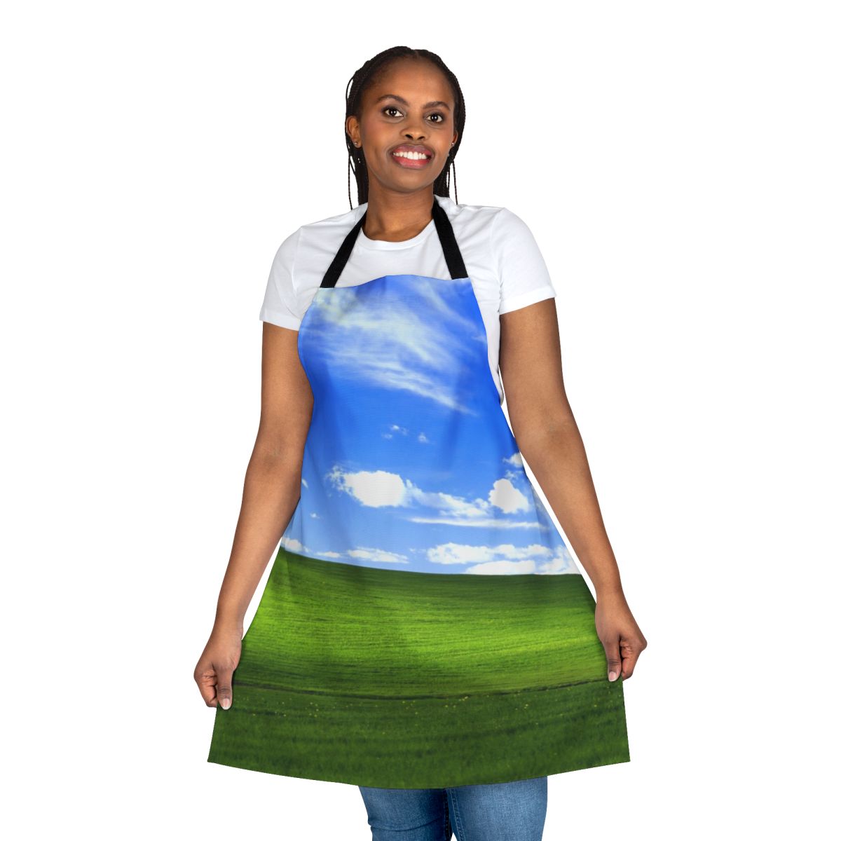 Windows XP-inspired apron with a vibrant wallpaper design
