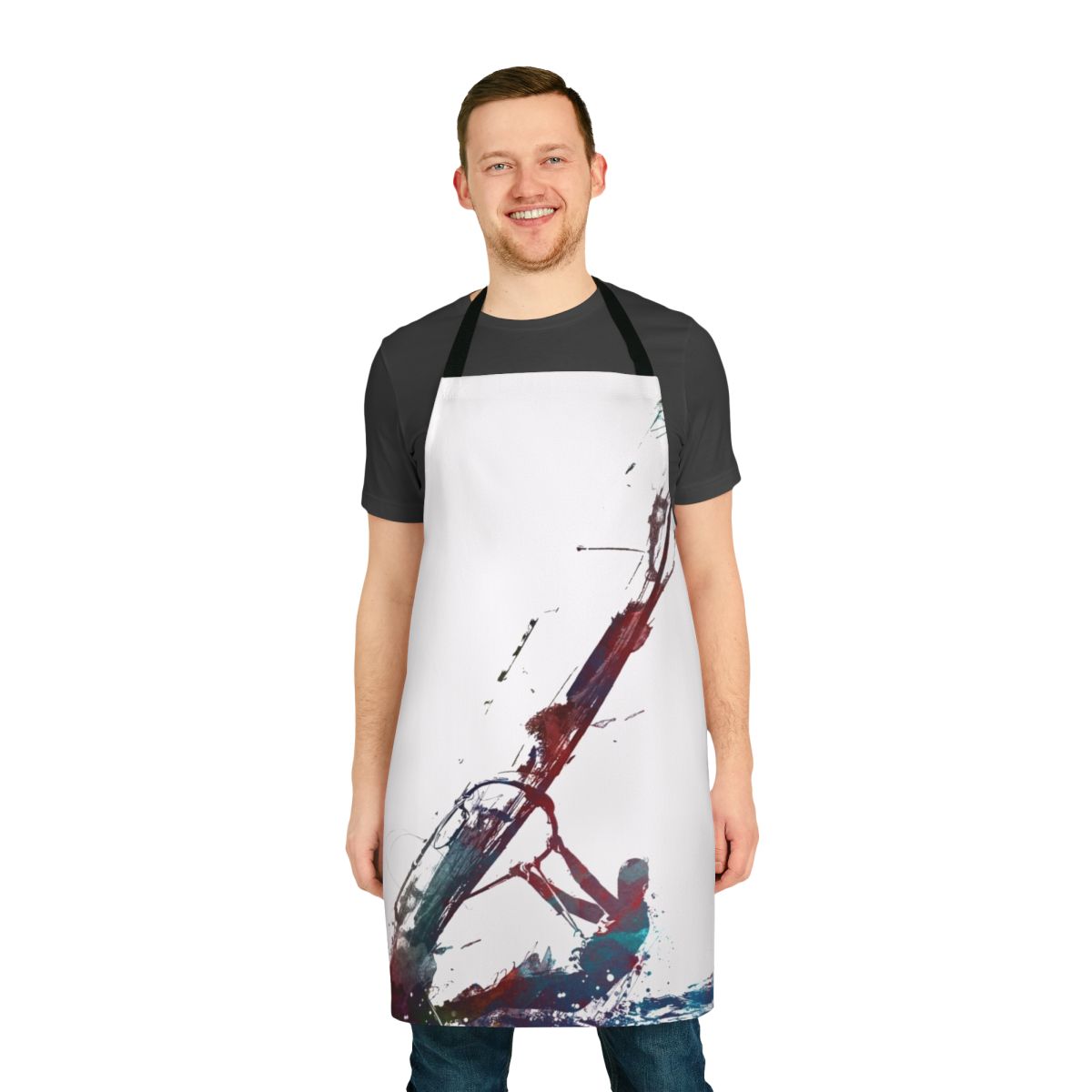Windsurfing sport-themed apron with a bold, artistic design