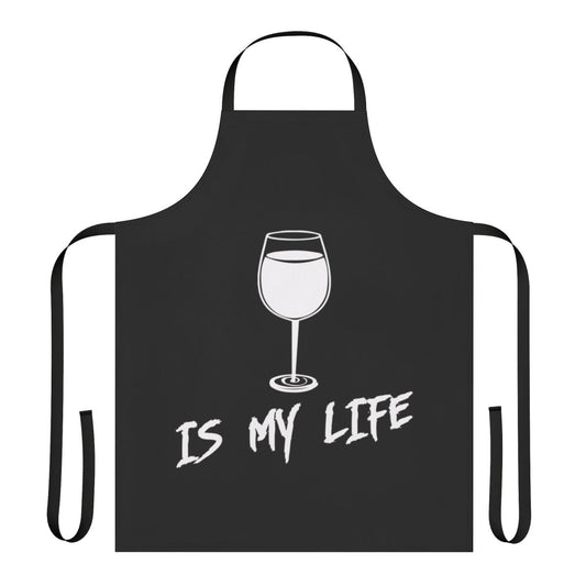 Apron with "Wine Is My Life" text, perfect for wine lovers