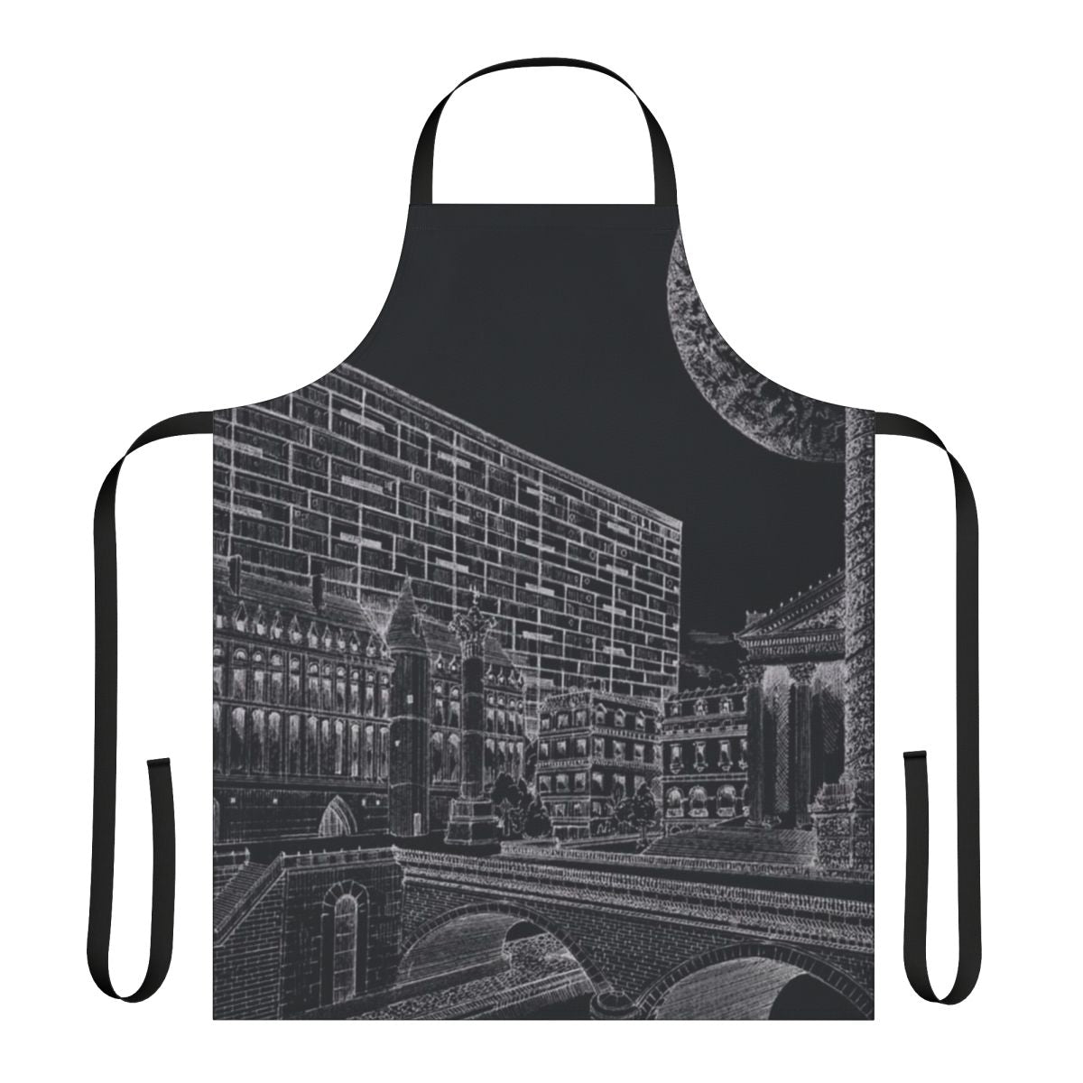 Dinos-themed apron with a winter in Paris design