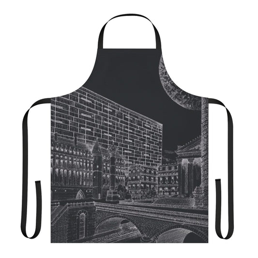 Dinos-themed apron with a winter in Paris design