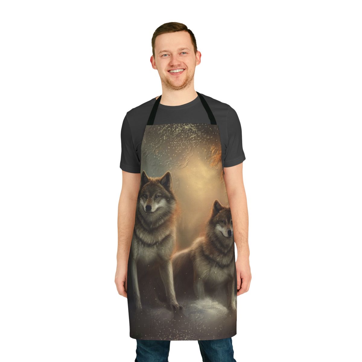 Winter Wolves Apron with an Original Wolf Design