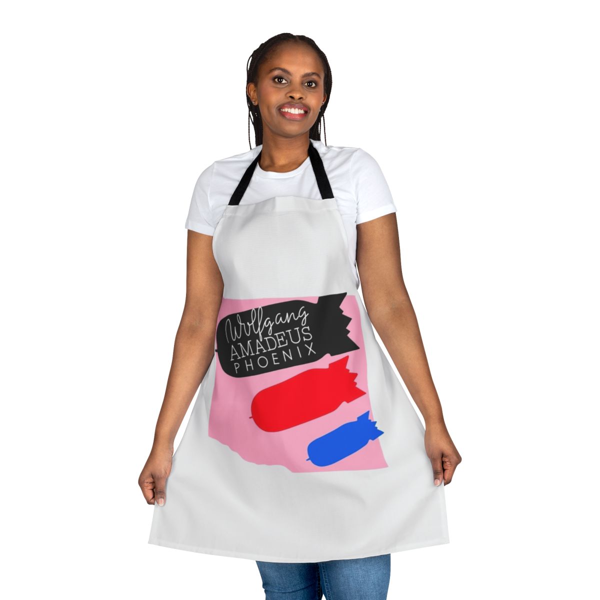 Apron featuring the iconic album cover art for Wolfgang Amadeus Phoenix by the band Phoenix