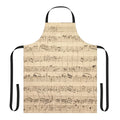 Apron featuring a classical music sheet design inspired by the works of Wolfgang Mozart