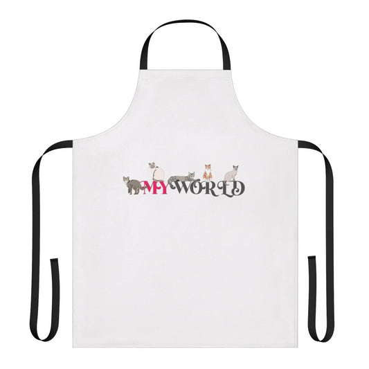 Colorful world-themed apron with various illustrations