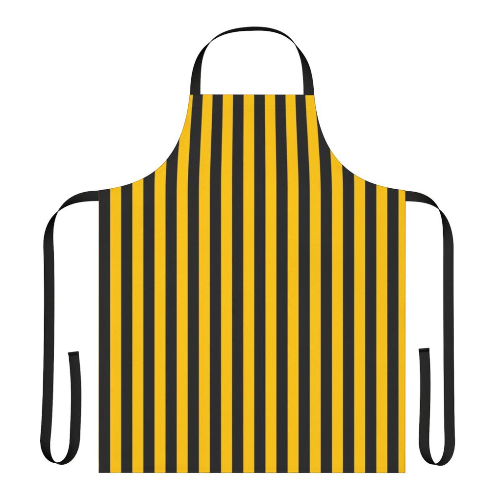 Yellow and black striped pattern apron