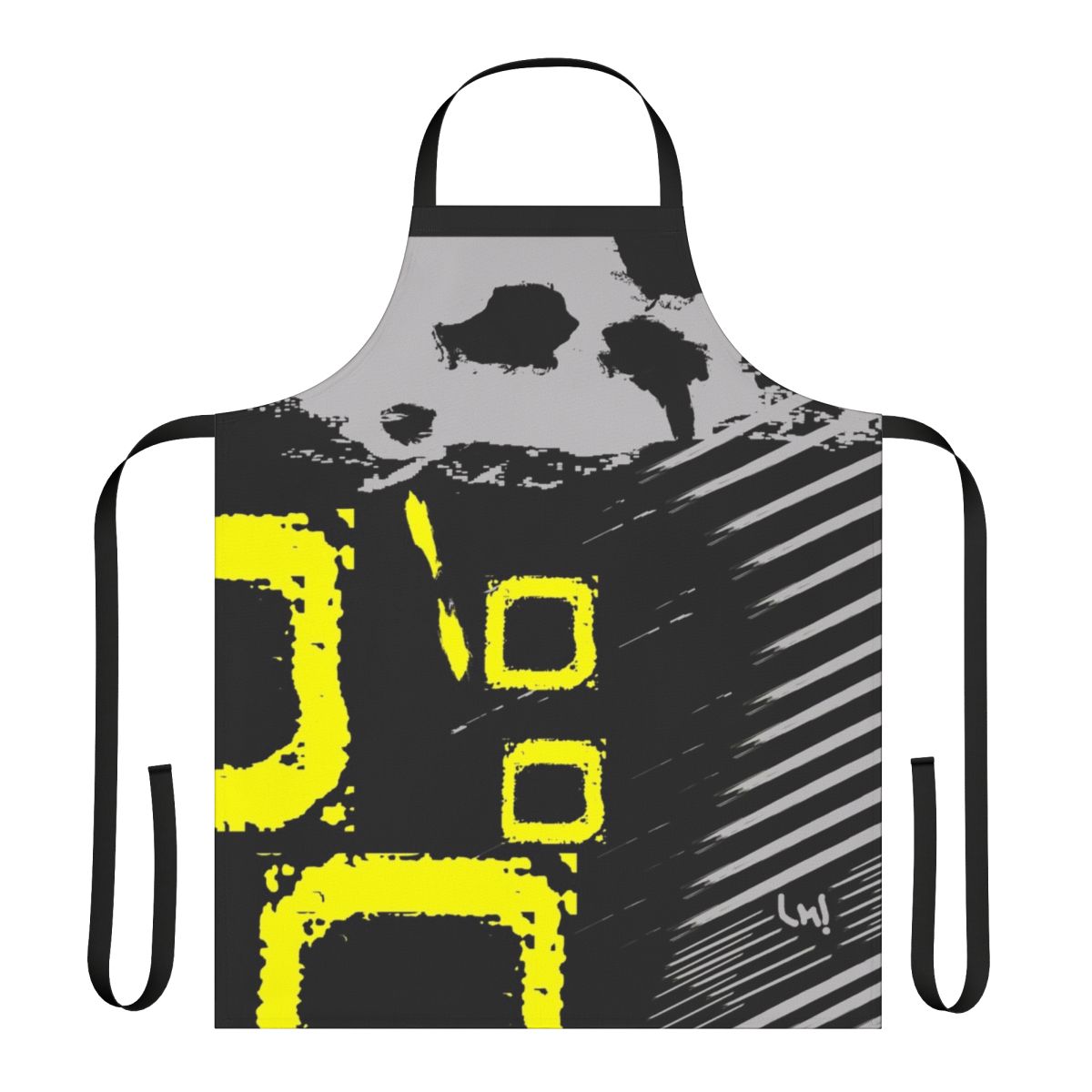 A vibrant yellow apron with adjustable neck and waist ties for versatile use in the kitchen, garden, or workshop.