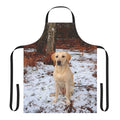 Yellow Labrador Retriever dog art printed on an apron for dog lovers