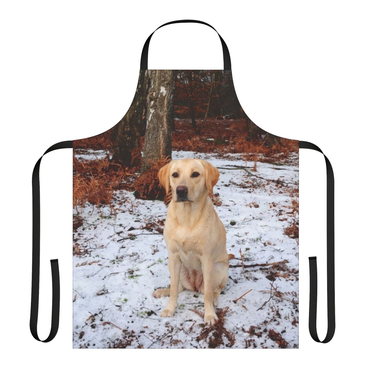 Yellow Labrador Retriever dog art printed on an apron for dog lovers