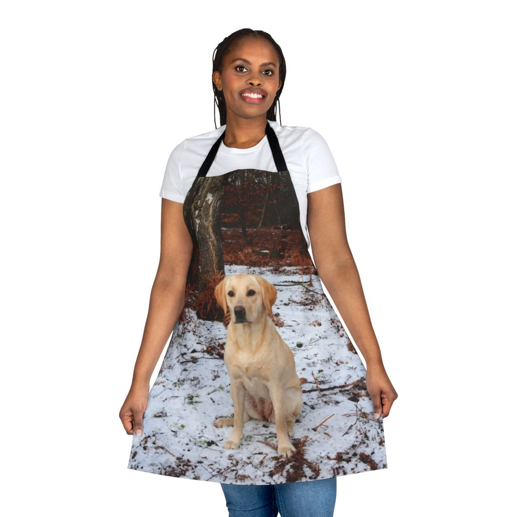 Yellow Labrador Retriever dog art printed on an apron for dog lovers