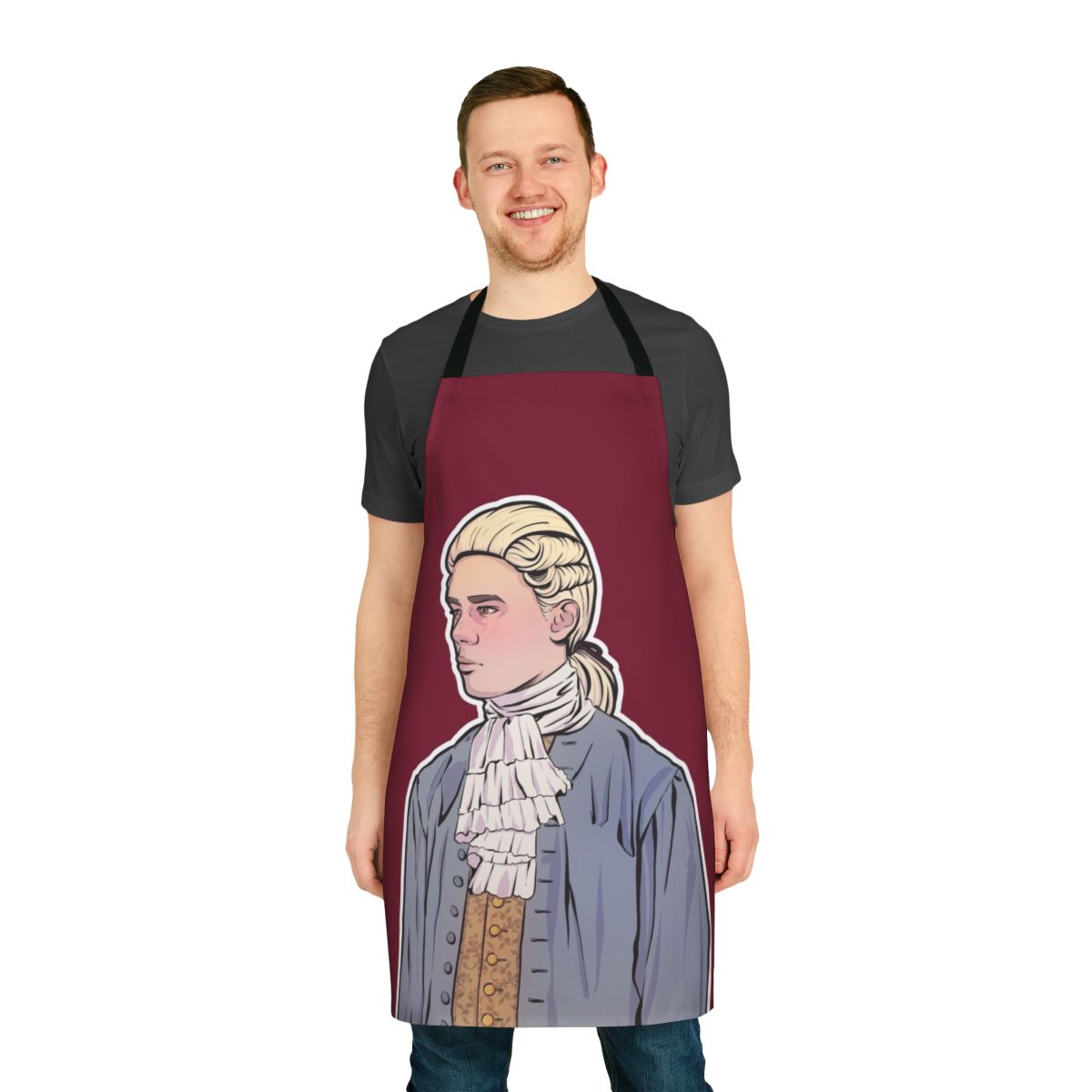 Young Royals inspired custom apron featuring Prince Wilhelm character artwork