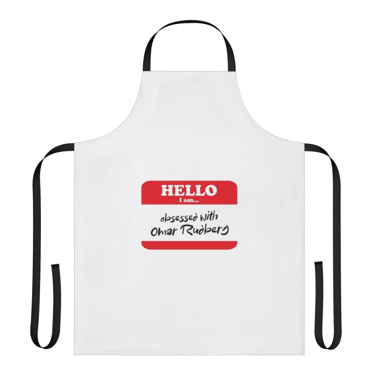 A high-quality apron featuring a design inspired by the Netflix series 'Young Royals' and its characters, including Omar Rudberg.