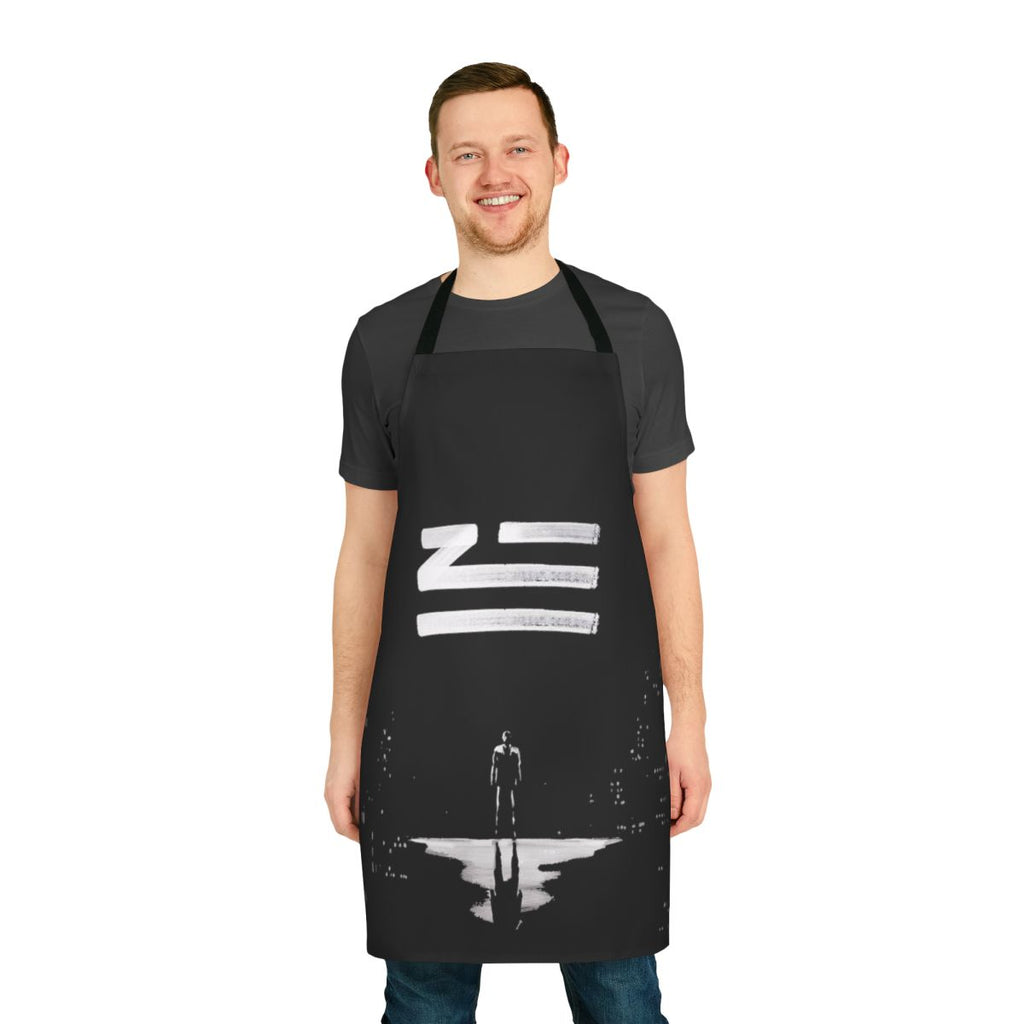 Zhu-inspired apron with urban and electronic music design