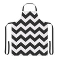 Zig zag patterned black and white apron