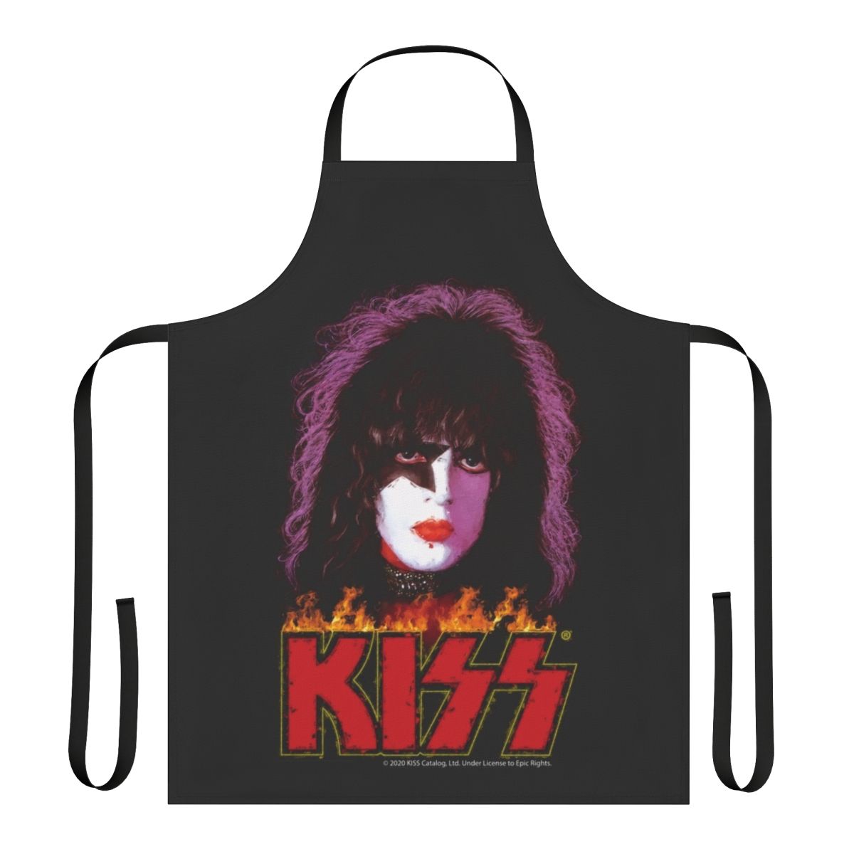 Stylized apron featuring a painting-style design inspired by KISS and the Starchild character