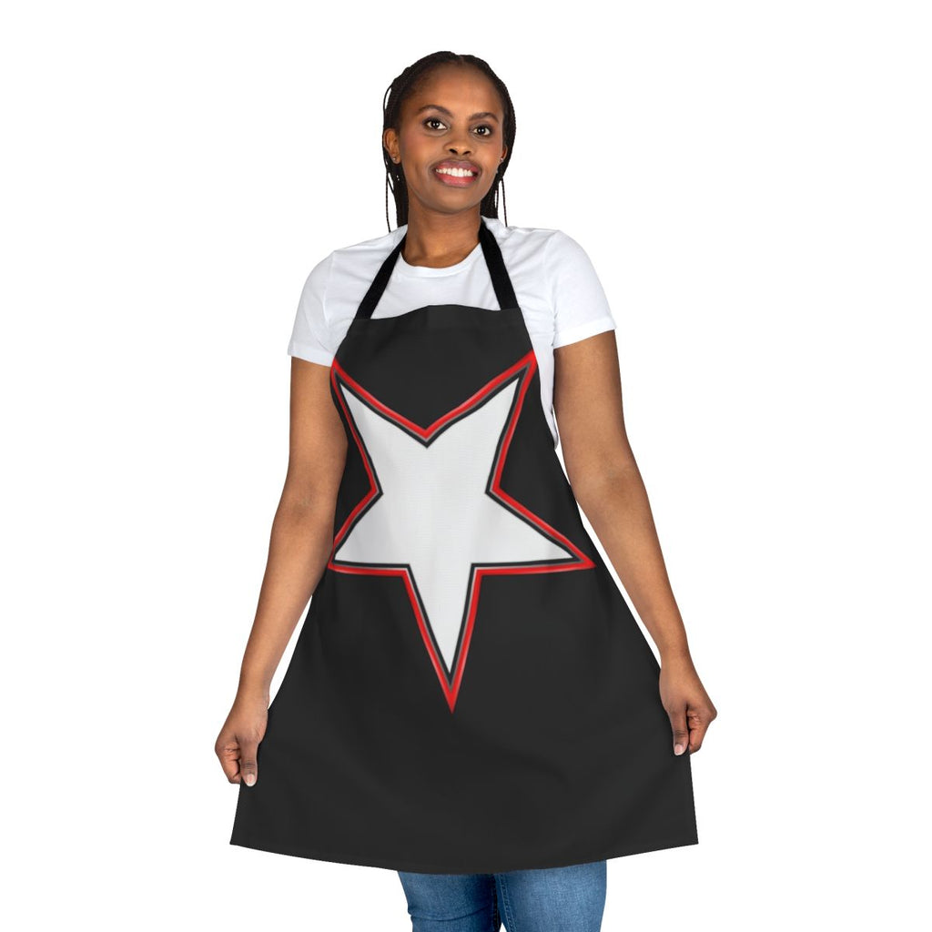 Apron with a stylized five-pointed star design, perfect for fans of science fiction, superheroes, and comic books.