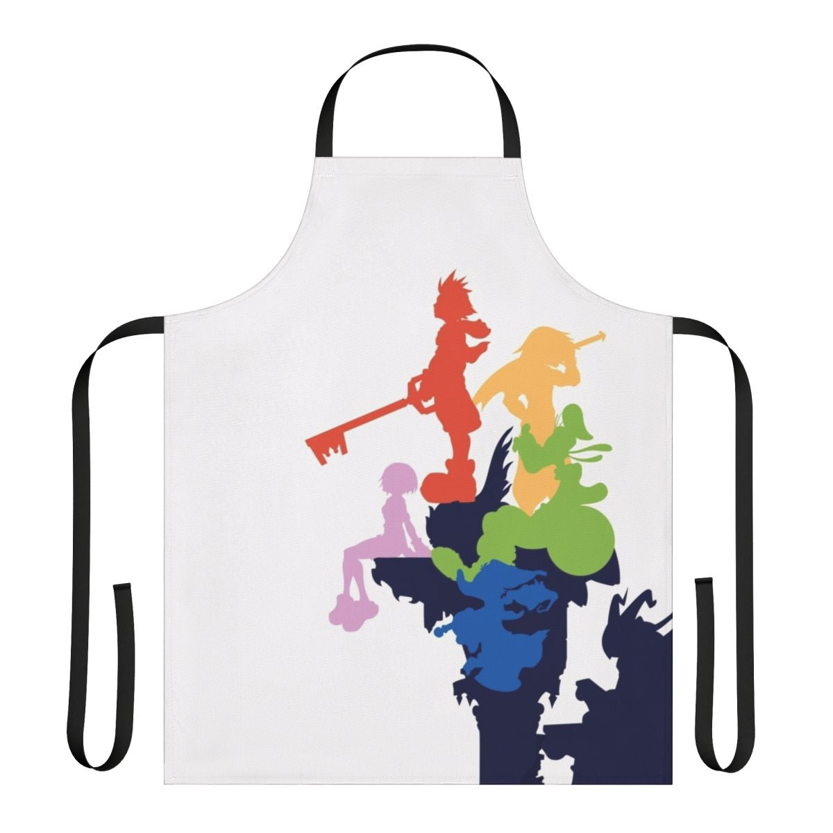 Stylized Kingdom Hearts inspired apron featuring cover art design