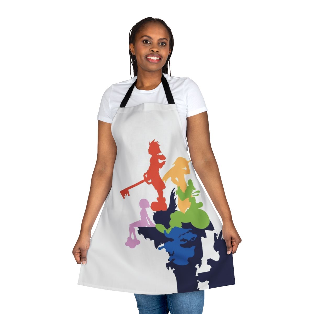 Stylized Kingdom Hearts inspired apron featuring cover art design