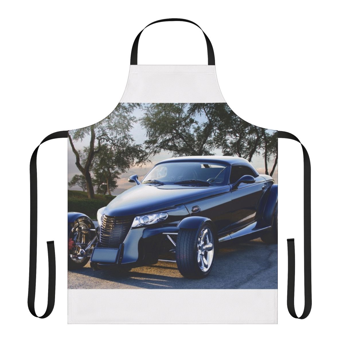 Stylized black panther design on a durable apron for 2000 Plymouth Prowler owners and car enthusiasts.