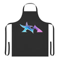 Apron featuring a blue and pink star madman logo design, a stylized symbol for an electronic music band.