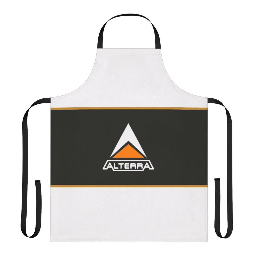 Subnautica-themed apron featuring the Alterra logo and design
