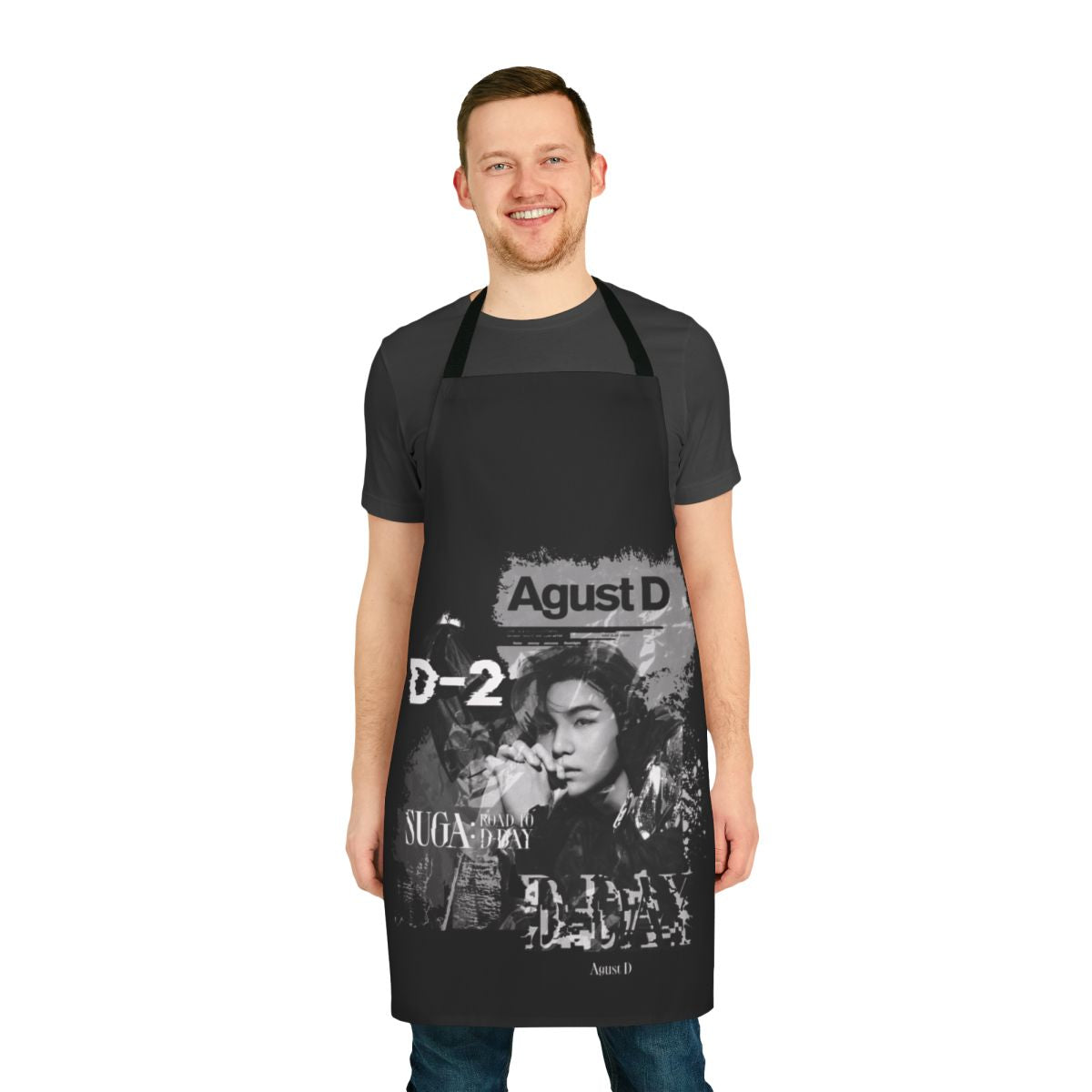 Stylish apron featuring Suga's Agust D concert tour design