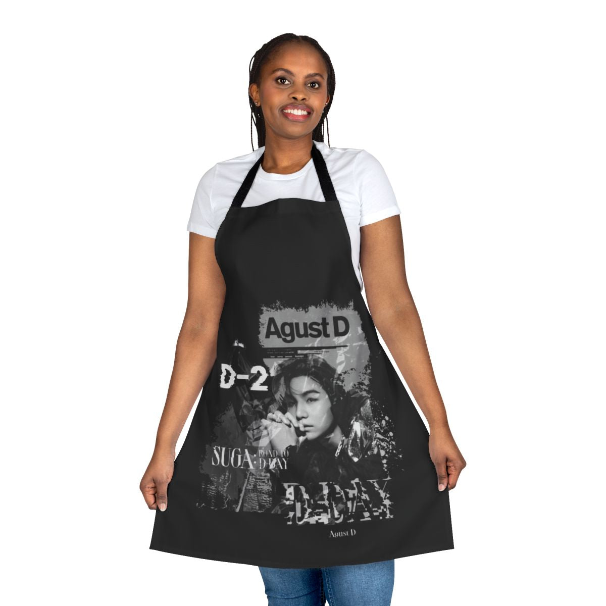 Stylish apron featuring Suga's Agust D concert tour design
